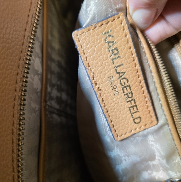 Karl Lagerfeld Paris Iris Tote Handbag Leather Tan - Picture 2 of 4